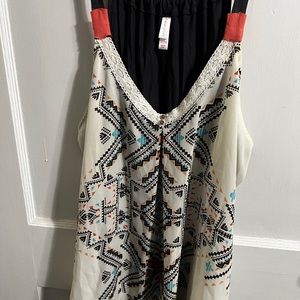 Xhilaration XXL grey and cream aztec design tank